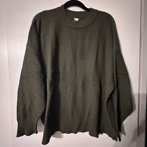 Aerie | Size M Oversized Green Waffle Sweater